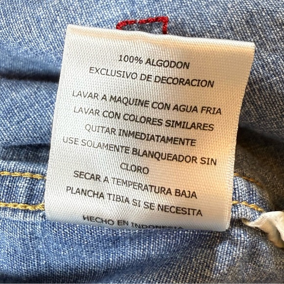 Levis Mens XXL Denim Western Shirt Relaxed Fit Pearl Snap Pockets Cowboy Ranch - Picture 11 of 12